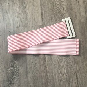 Red and white striped elastic waist belt